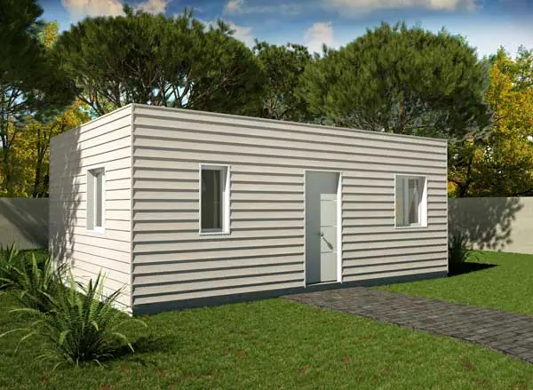 Casa prefabricada de madera cedral 38m2 cubierta plana