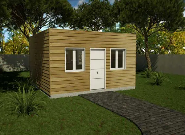 Vivienda de madera 25m2 con cubierta plana