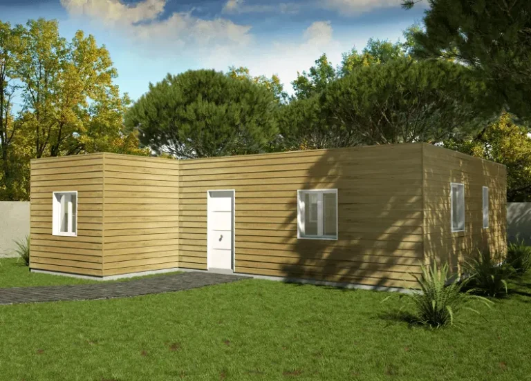 Casa prefabricada de madera 83m2 cubierta plana