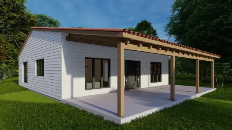 Casa prefabricada Standar de madera 100m2 cubierta a dos aguas