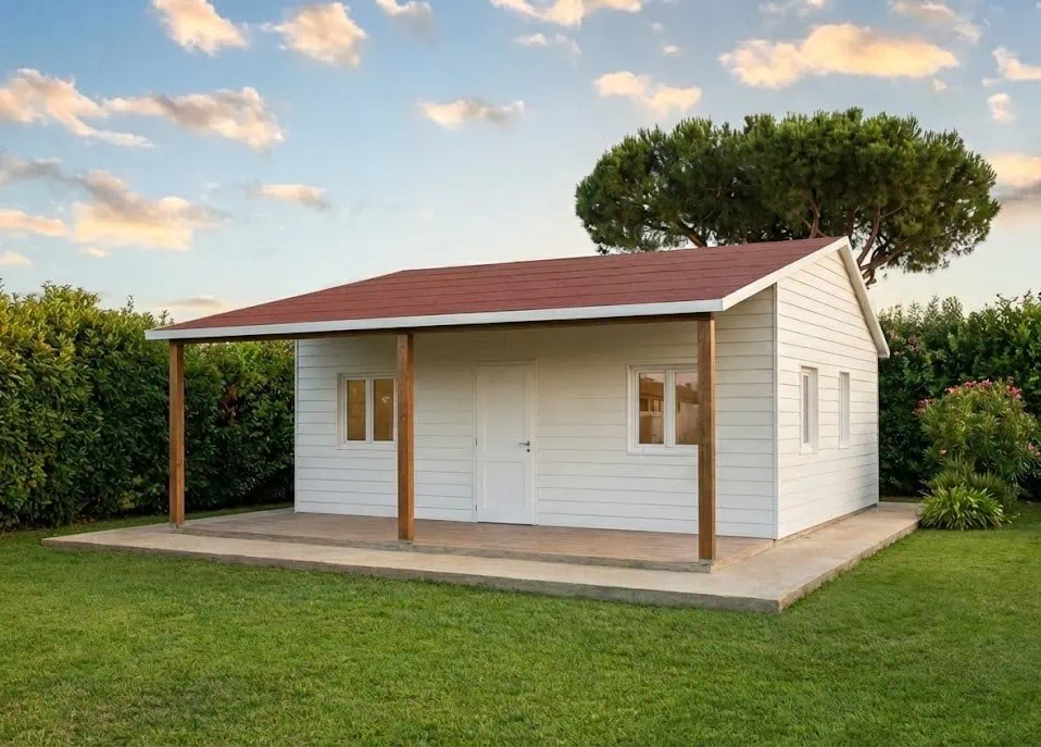 Casa prefabricada Standar de madera 38m2 cubierta a dos aguas